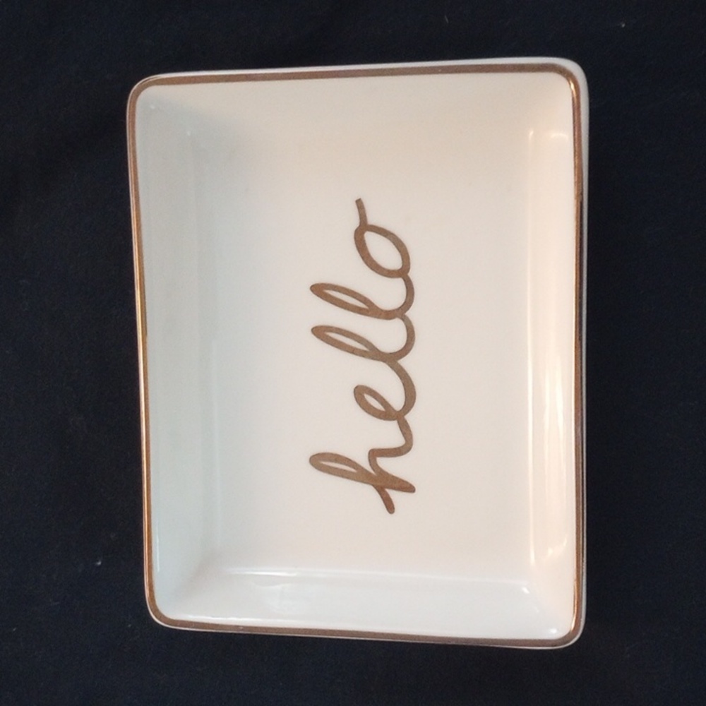 Ceramic "Hello"  trinket dish.